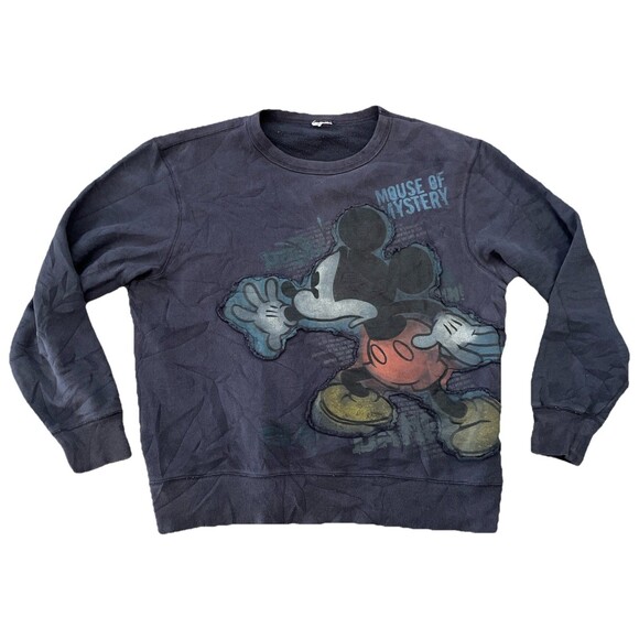 Disney Store Exclusive Mouse of Mystery Sweatshirt Mickey Mouse Navy Blue XL - Picture 1 of 11